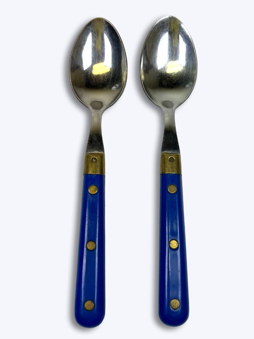 Vtg Pradel Inox France Blue Brass Rivet Bistro Replacement Table Soup Spoon